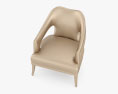 Brabbu N20 Dining chair in Faux Leather With Aged Brass Nails 3d model