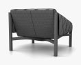 CB2 Abruzzo Black Tufted 革張りの椅子 3Dモデル