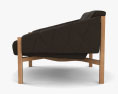 CB2 Abruzzo Black Tufted 革張りの椅子 3Dモデル