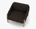 CB2 Abruzzo Black Tufted 皮椅 3D模型