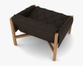 CB2 Abruzzo Black Tufted Кожаное кресло 3D модель