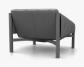 CB2 Abruzzo Black Tufted Leather armchair 3d model