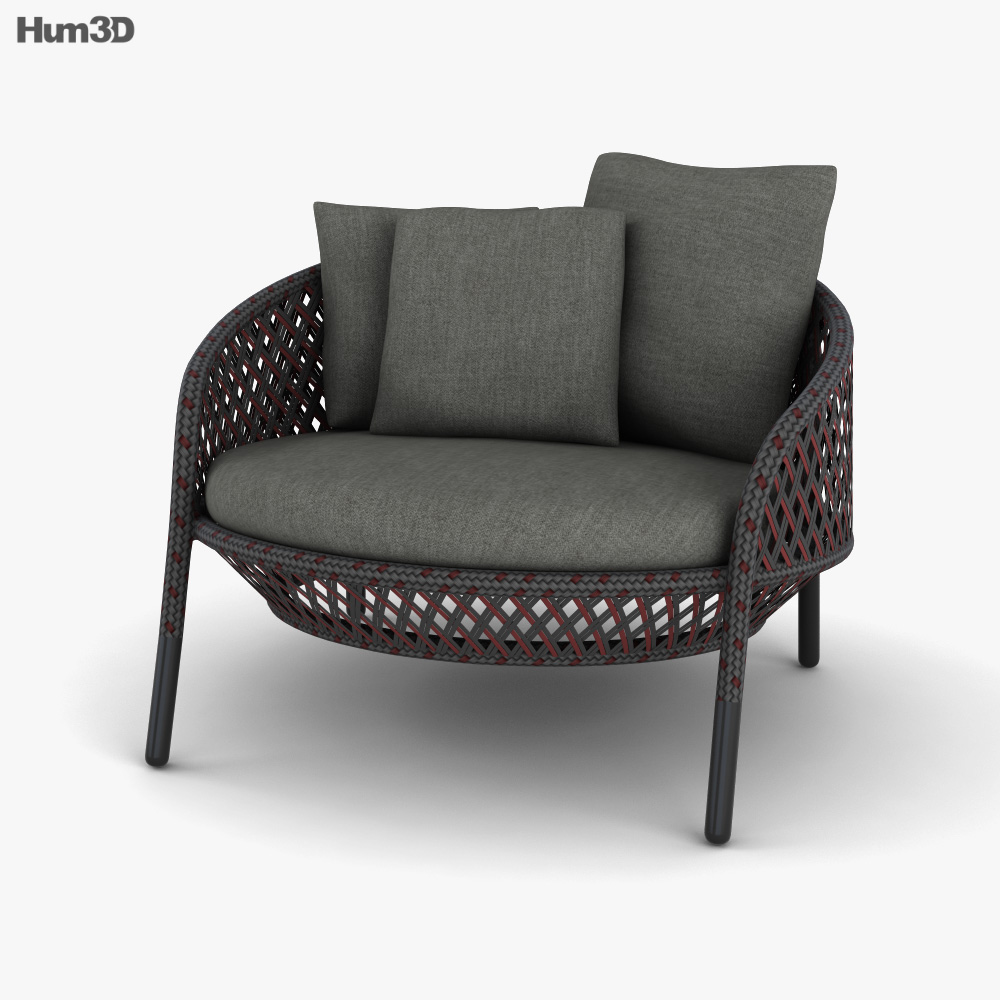 Dedon Ahnda Lounge chair 3D 모델 