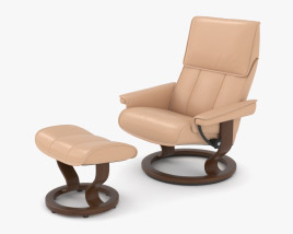 Ekornes Stressless Chaise & Ottoman Modèle 3D