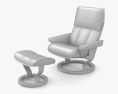 Ekornes Stressless Chair & Ottoman 3d model