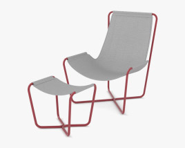 Ethimo Sling Cadeira With Footstool Modelo 3d
