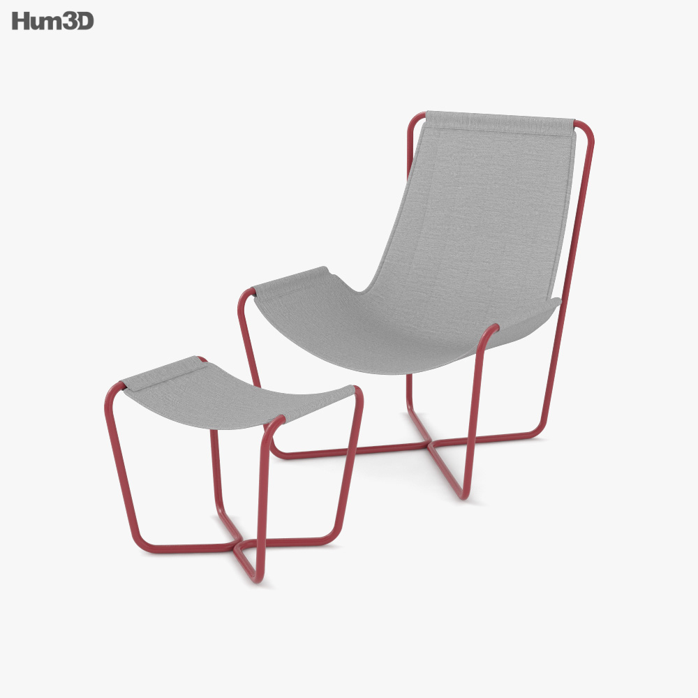 Ethimo Sling Chair With Footstool 3D model