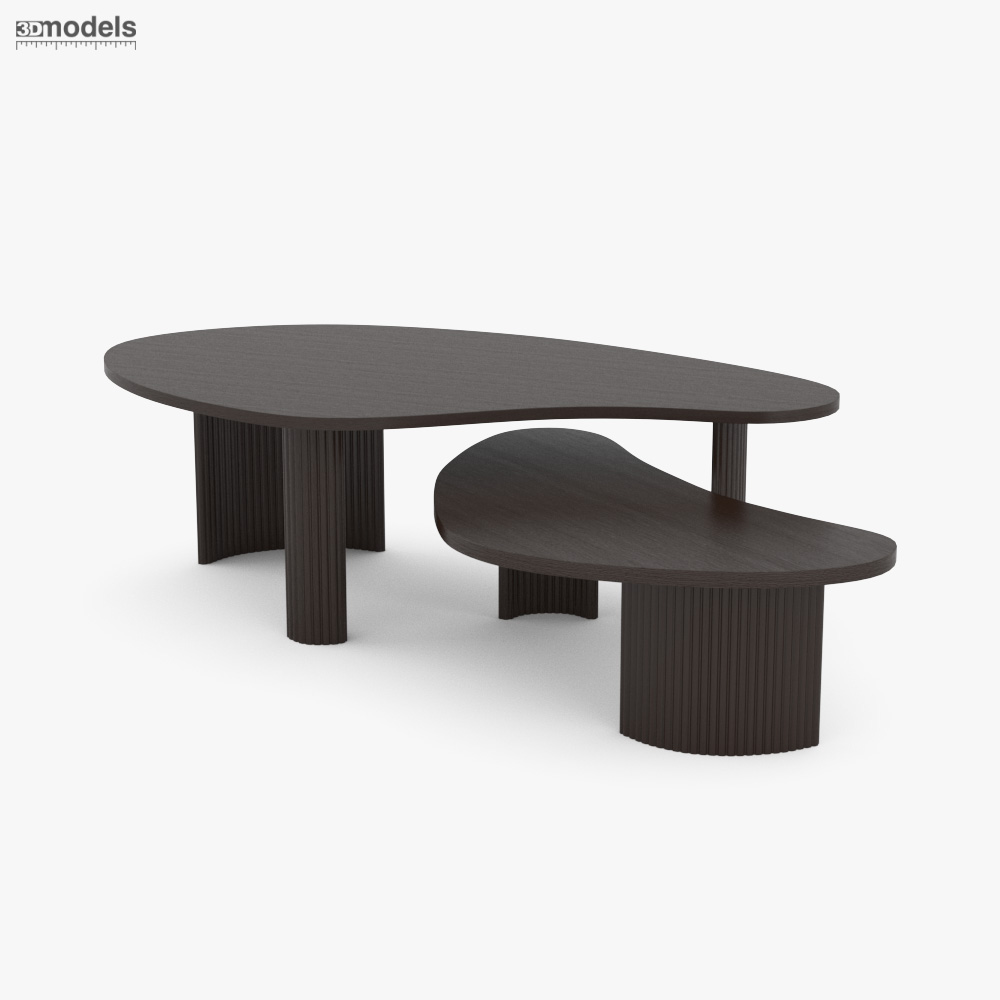 Ethnicraft Manogany Boomerang Dark Brown Кофейный столик 3D модель