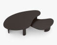 Ethnicraft Manogany Boomerang Dark Brown Coffee table 3d model