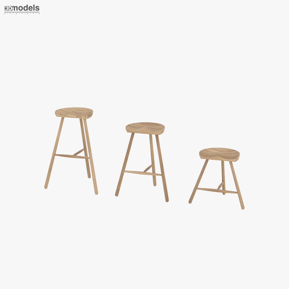 Form And Refine Shoemaker Chair Number 78 Oak 3D 모델 