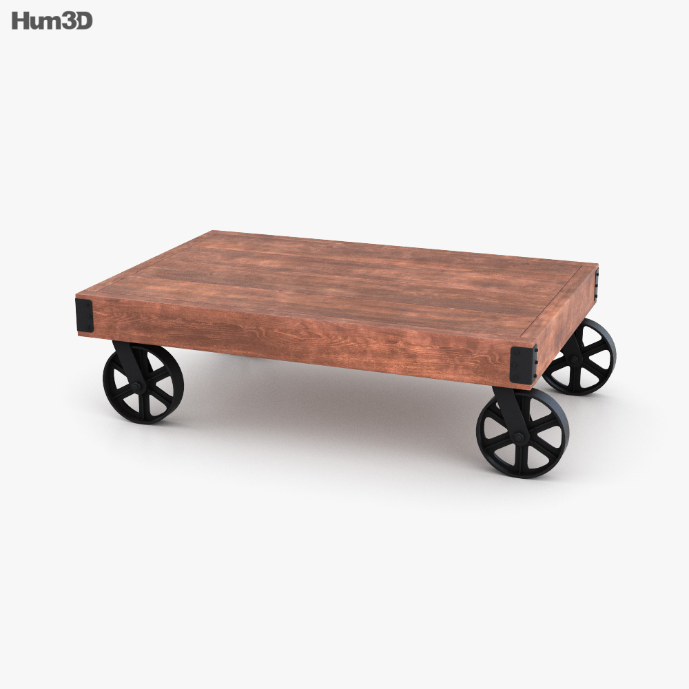 Industrial Cart 커피 테이블 3D 모델 