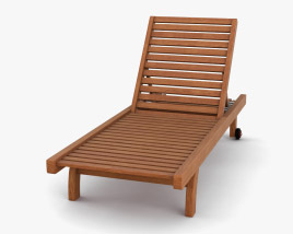 Liegestuhl aus Holz 3D-Modell