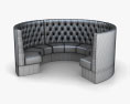 Round Booth Ristorante Seating Modello 3D