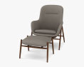Nora Lounge chair and Ottomano Modello 3D