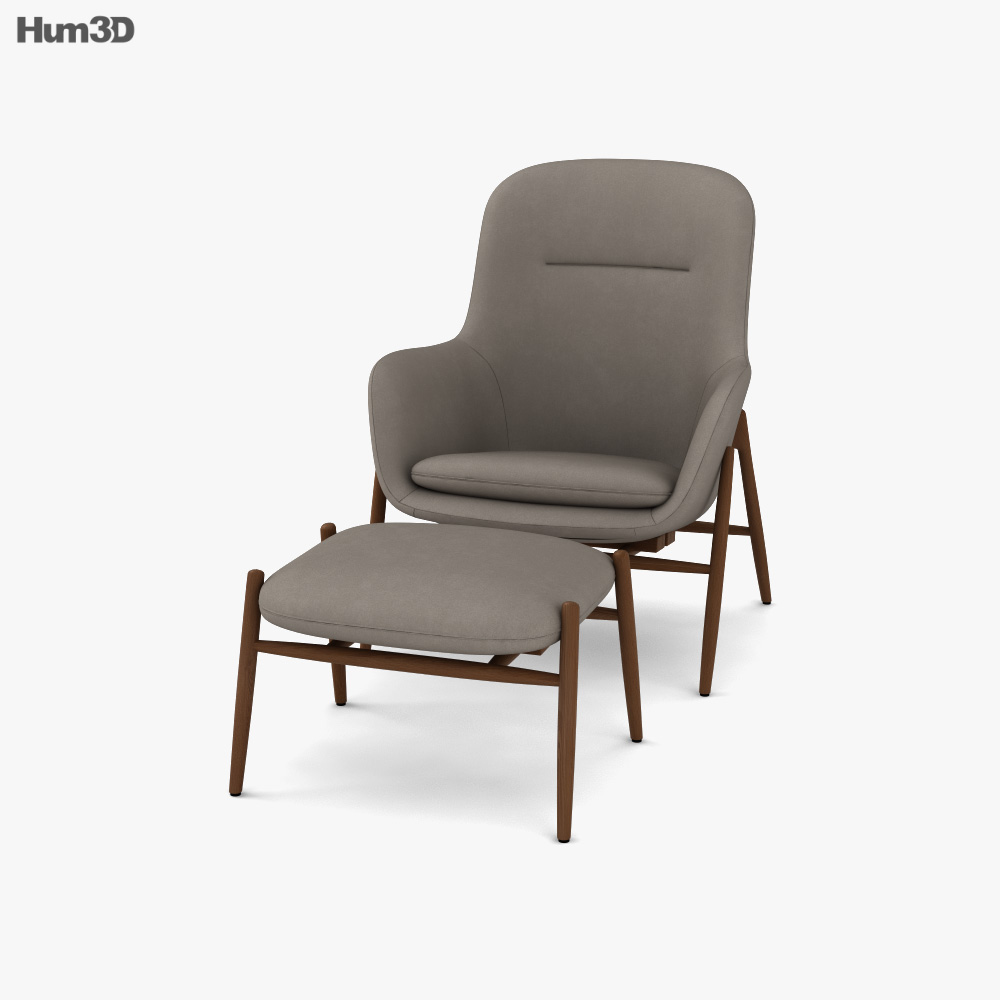 Nora Lounge chair and Ottoman 3D model
