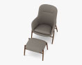 Nora Lounge chair and Пуф 3D модель