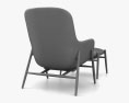 Nora Lounge chair and Ottomano Modello 3D