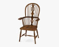 Antique Wooden Windsor 扶手椅 3D模型