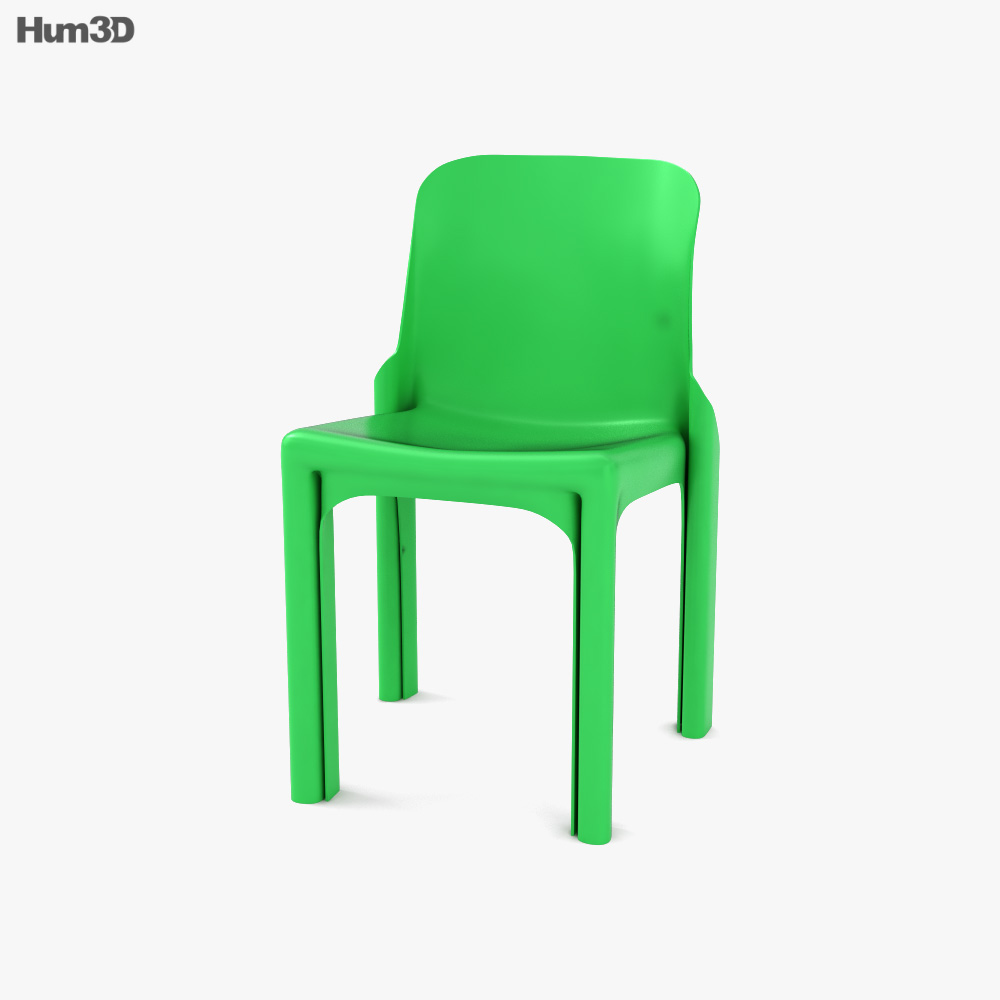 Vico Magistretti Selene Stacking Chair 3D model