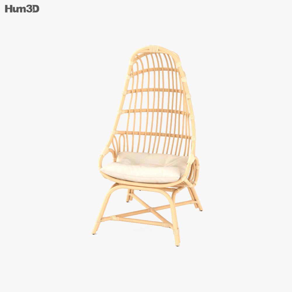 Rattan Fallon Cocoon chair 3D model