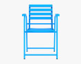 Blauer französischer Riviera-Stuhl 3D-Modell