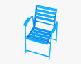 Blauer französischer Riviera-Stuhl 3D-Modell