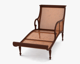 British Colonial Caned Chaise lounge Modèle 3D