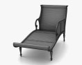 British Colonial Caned Chaise lounge Modello 3D