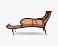 British Colonial Caned Chaise lounge Modello 3D