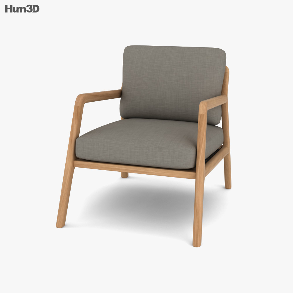 Denman Vapor Gray Chair 3D model