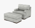 Mercado Pewter chair And A Half With ottoman 3D 모델 