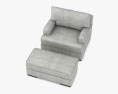 Mercado Pewter chair And A Half With ottoman 3d model