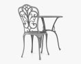Gartentisch und Stuhl aus Gusseisen 3D-Modell