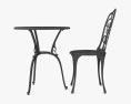 Garden Cast Iron table and chair 3d model