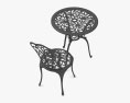 Садовий чавунний стіл і стілець 3D модель