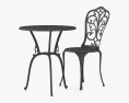 Mesa y silla de hierro fundido para jardín Modelo 3D
