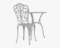 庭の鋳鉄のテーブルと椅子 3Dモデル