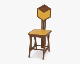 Frank Lloyd Wright Hexagon Back Chair 3D model