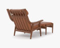 Hans Wegner GE 530 Lounge chair & Пуфик 3D модель