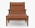 Hans Wegner GE 530 Lounge chair & Ottomano Modello 3D