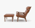 Hans Wegner GE 530 Lounge chair & Ottomano Modello 3D