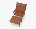 Hans Wegner GE 530 Lounge chair & Ottoman 3d model