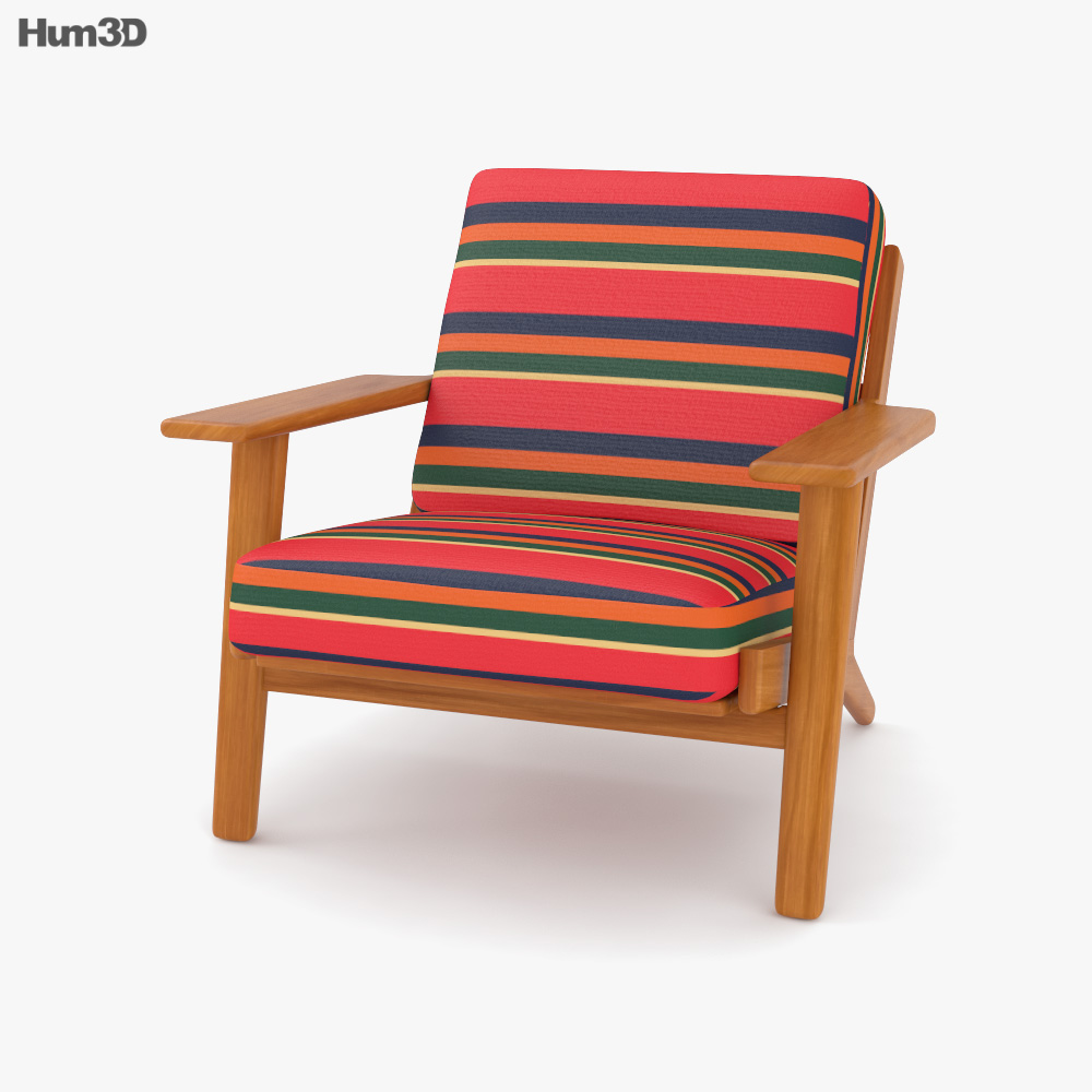 Hans Wegner Danish GE 290 Plank Easy Chair 3D model