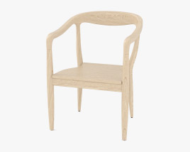 Wood Curved armchair 3D model