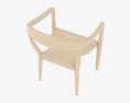 Wood Curved armchair 3d model