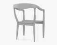 Wood Curved armchair 3d model