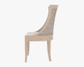 Wood Rattan armchair 3d model