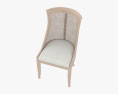Wood Rattan armchair 3d model