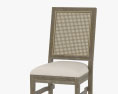 Деревянный стул с ротанговой спинкой 3D модель