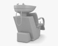 Ceramic Shampoo Bowl and Salon Стул 3D модель